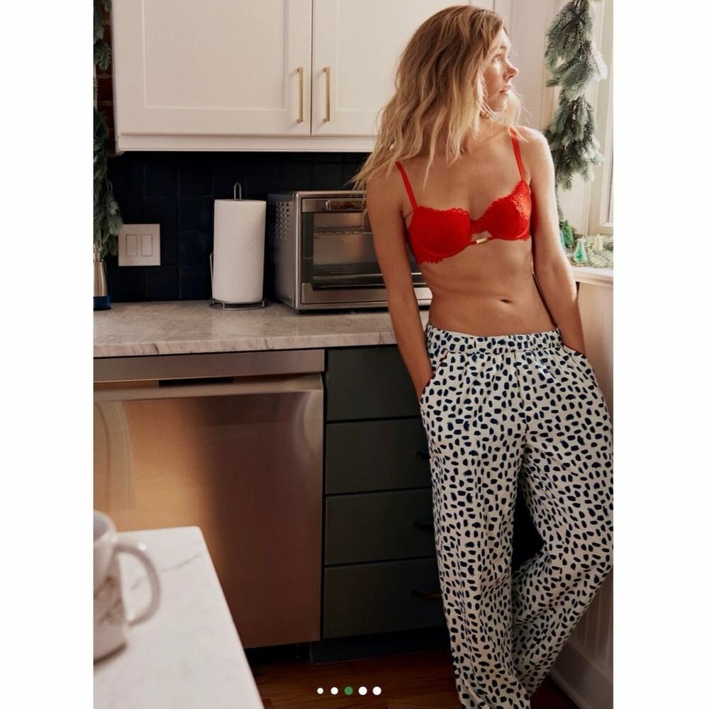 Aerie Flannel Skater Pajama Pants Toasted Coconut Print Size Small